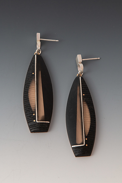 RESIN METAL EARRINGS - Silver