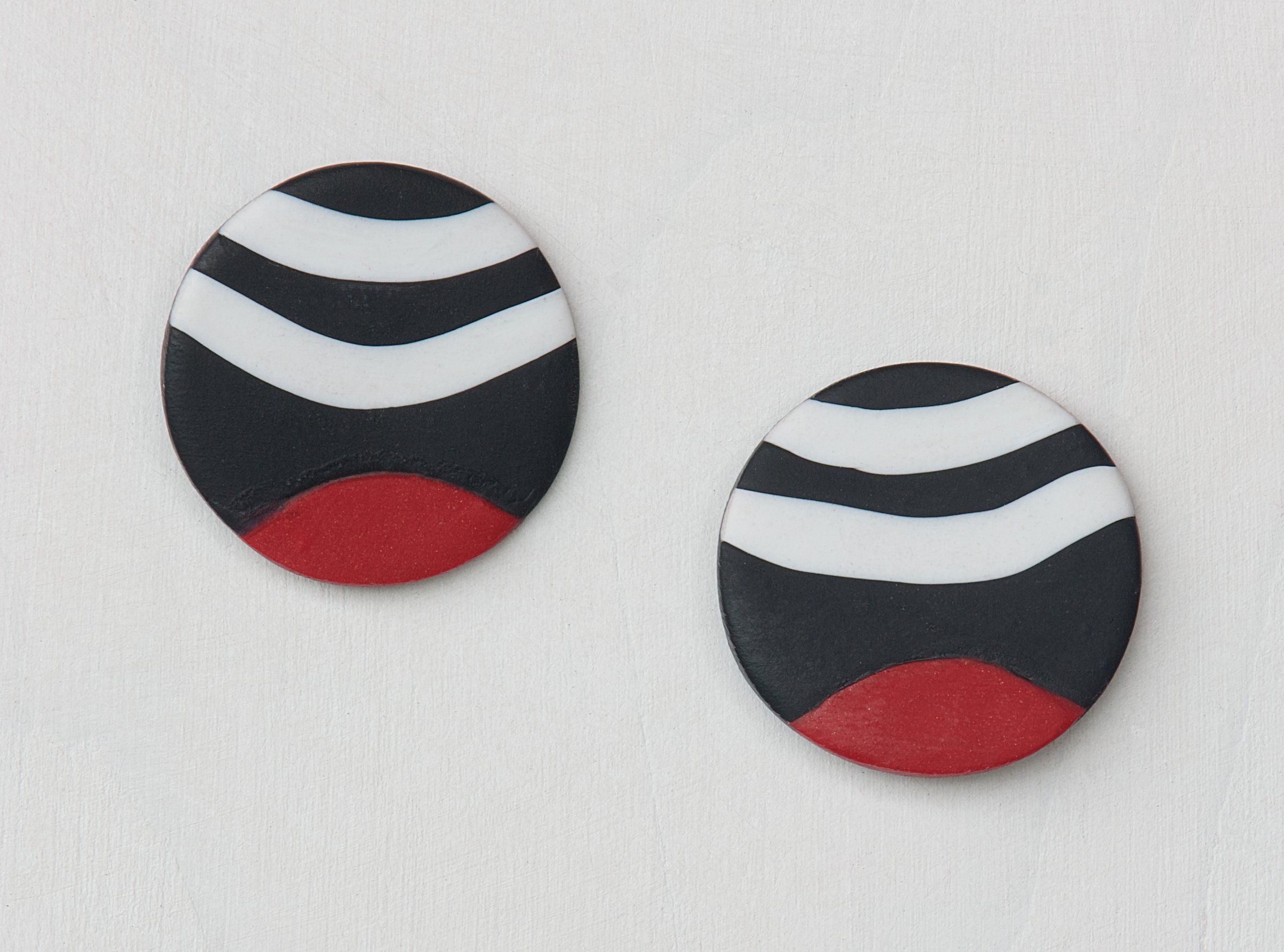 Abby Button Earrings by Klara Borbas (Polymer Earrings) | Artful Home