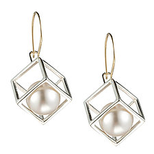 Freshwater Pearl Earrings by Petra Class (Gold & Stone Earrings)