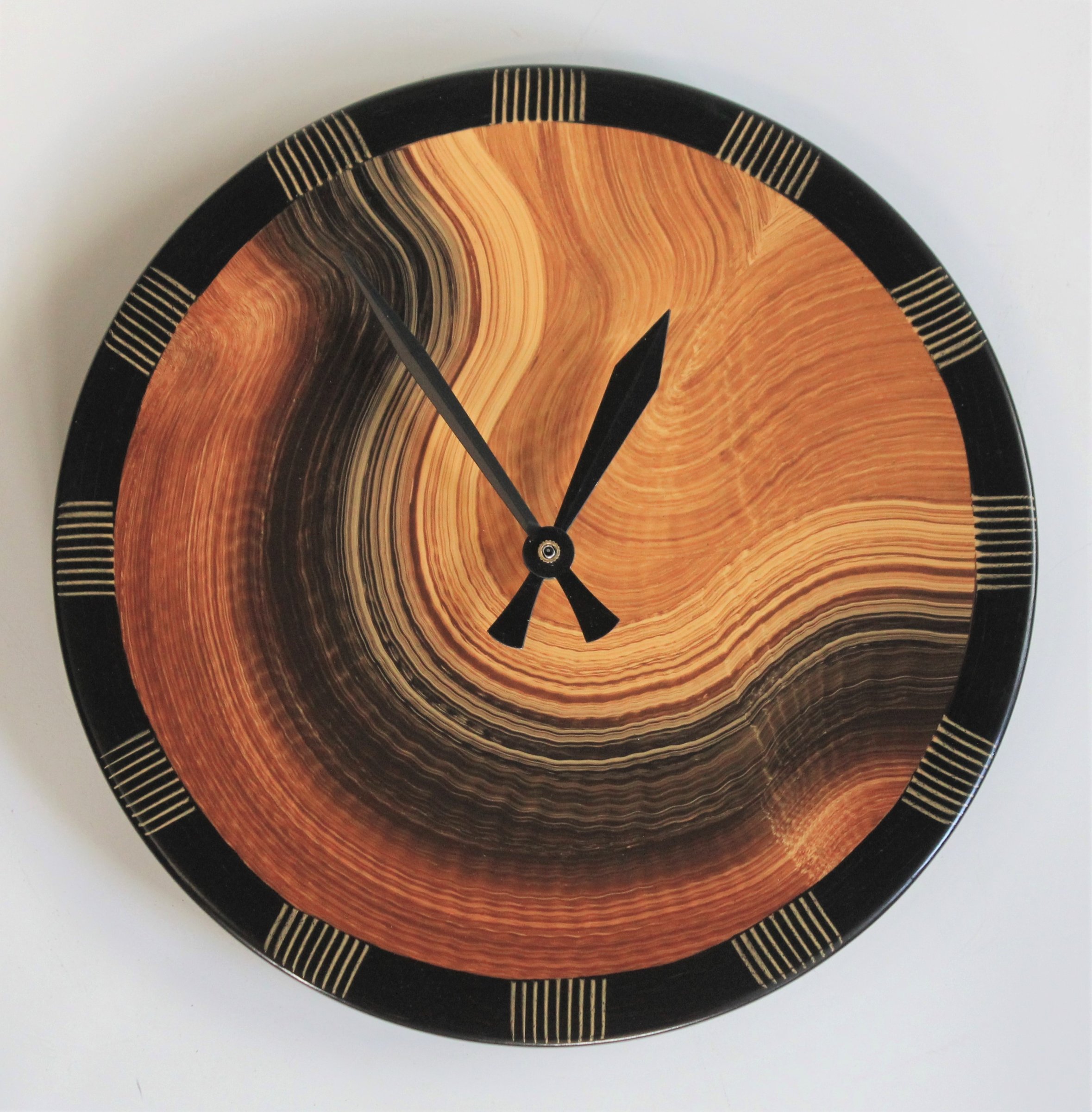 Burl Comb Wall Clock By Ingela Noren And Daniel Grant Wood Wall Clock Artful Home