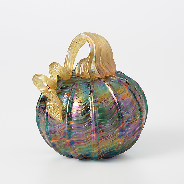 Carnival Iridescent Pumpkin by Mark Rosenbaum (Art Glass Sculpture ...