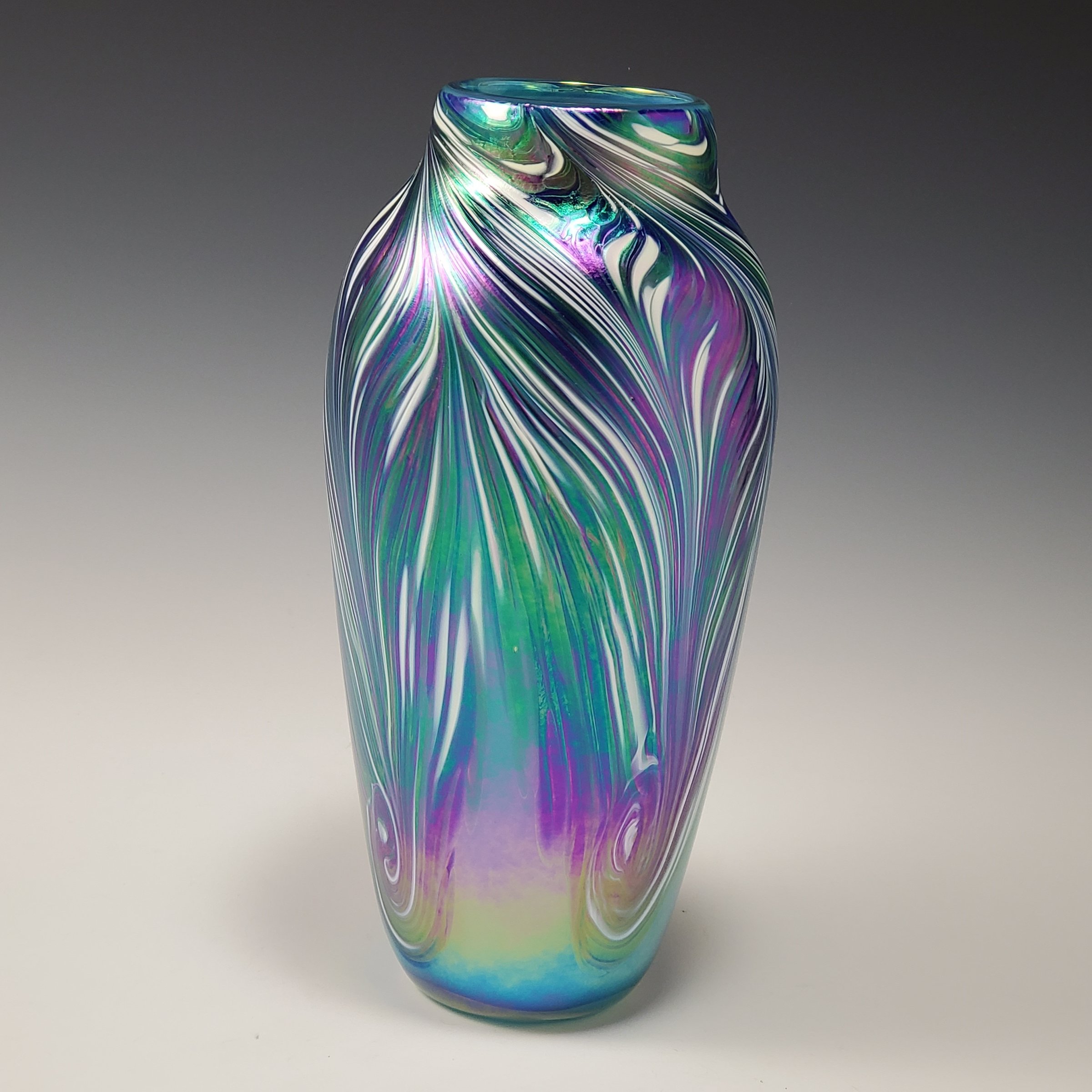 Powder Feathered Vase by Mark Rosenbaum (Art Glass Vase) | Artful Home