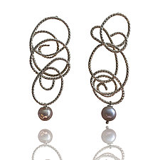 Freshwater Pearl Earrings by Petra Class (Gold & Stone Earrings)