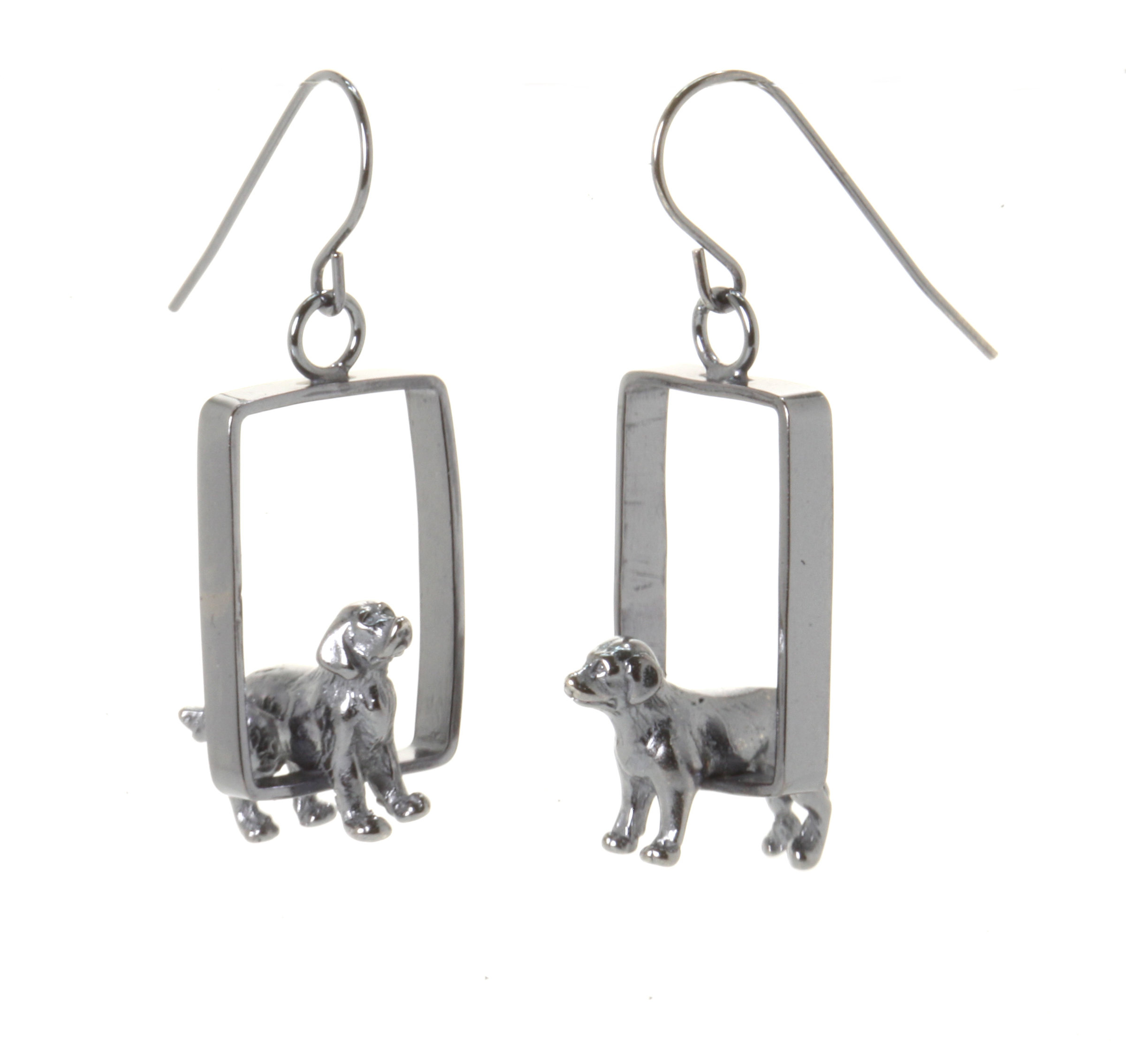 Large Breed Dog Earrings by Kristin Lora (Silver Earrings) | Artful Home