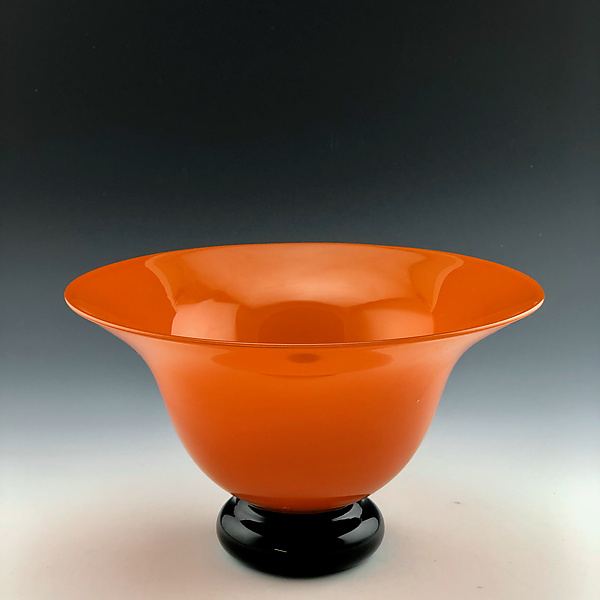 Orange Footed Bowl by Donald Carlson (Art Glass Vessel ...