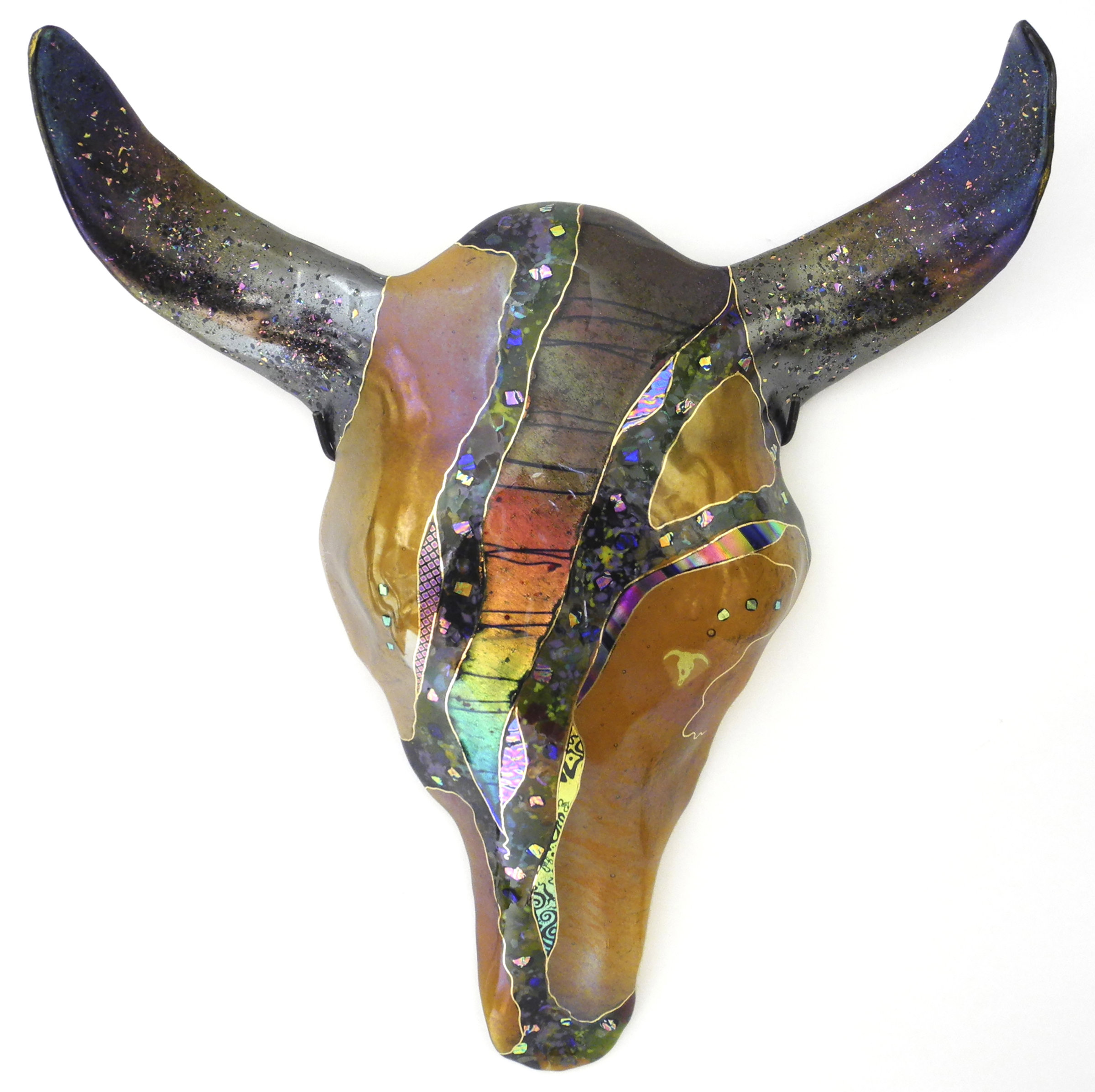 Cow Skull by Karen Ehart (Art Glass Wall Sculpture