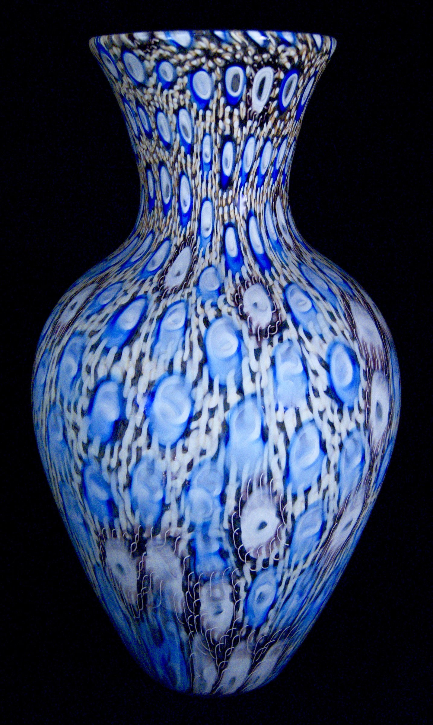 Large Lilac Anemone Murrine Vase By Michael Egan Art Glass Vase Artful Home