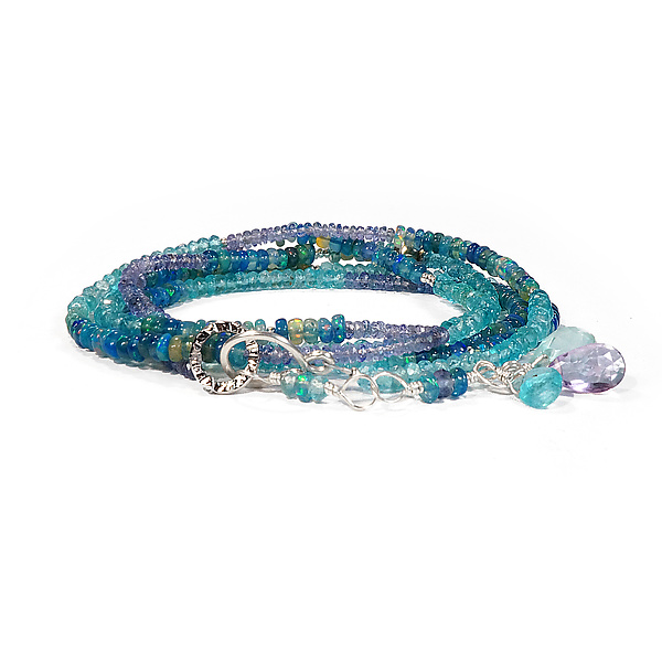 Opal, Tanzanite, Apatite Necklace/Wrapped Bracelet by Suzanne Q