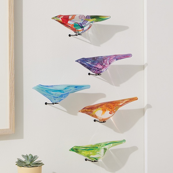 Garden Birds by Terry Gomien (Art Glass Sculpture)