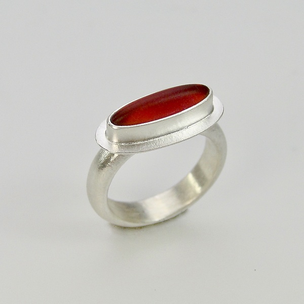 Ellipse Ring by Amy Faust (Silver & Stone Ring) | Artful Home