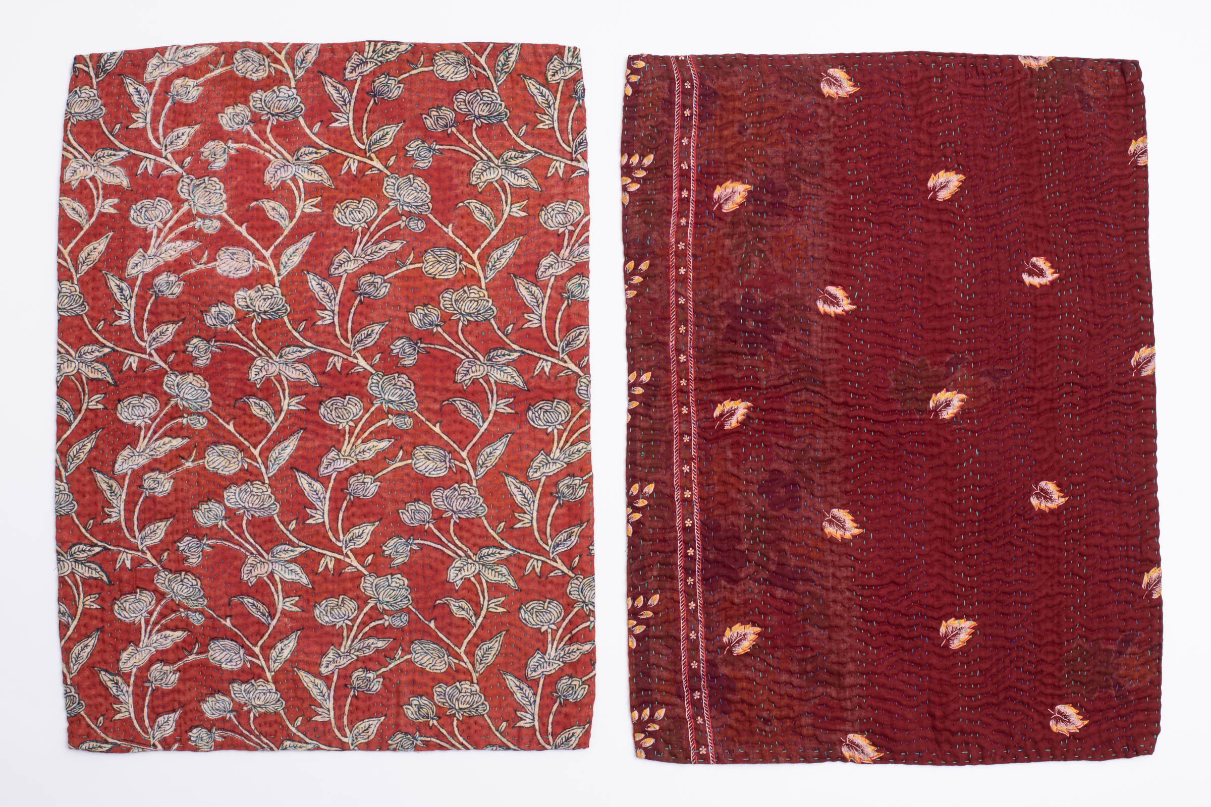 Kantha Placemat Pair #2 by Mieko Mintz (Cotton Placemat) | Artful Home