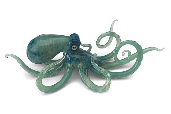 Small Seafoam Green Octopus By Jennifer Caldwell And Jason Chakravarty Art Glass Sculpture Artful Home