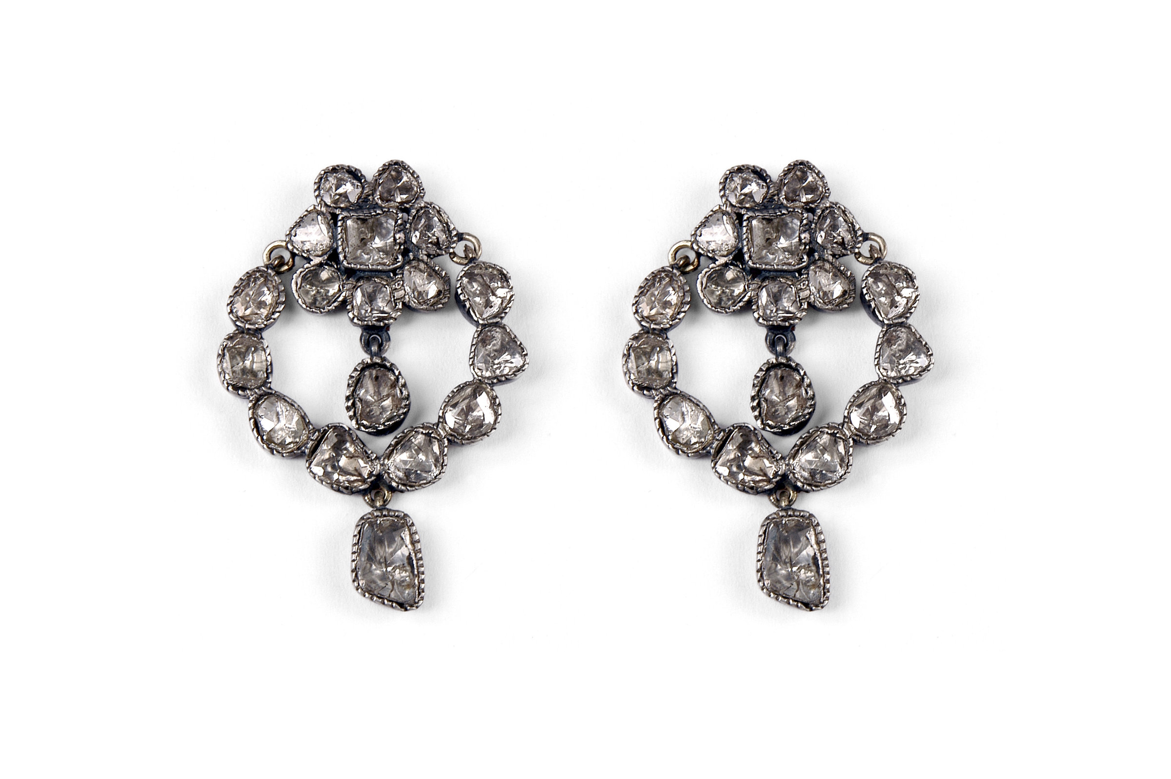 Moondrop Diamond Earrings by Priya Himatsingka (Silver & Stone Earrings ...