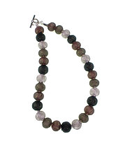 Mesh Necklace with Magnetic Swirl Ball Clasp