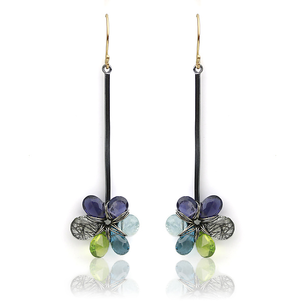 long flower earrings