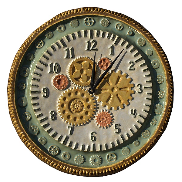 antique clock face with gears