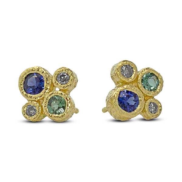 gold stone earrings