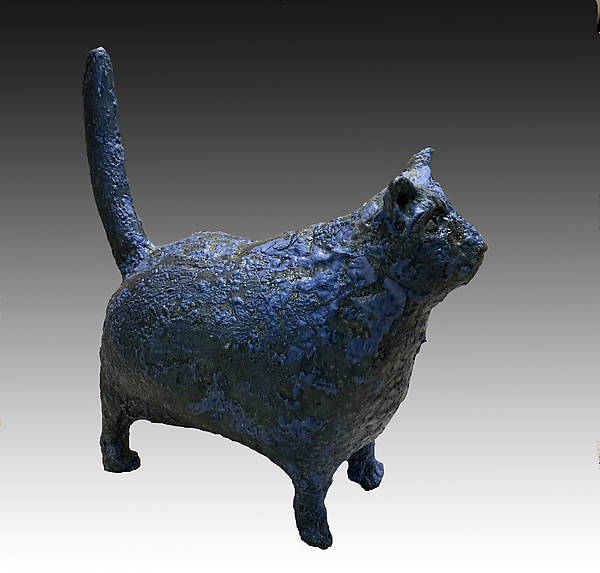 blue cat statue