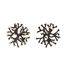 Flat Flower Gold Mini Earrings by Priya Himatsingka (Gold Earrings