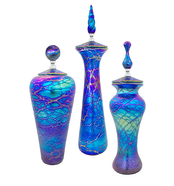 Lidded Vessels By Romeo Glass Art Glass Vessel Artful Home