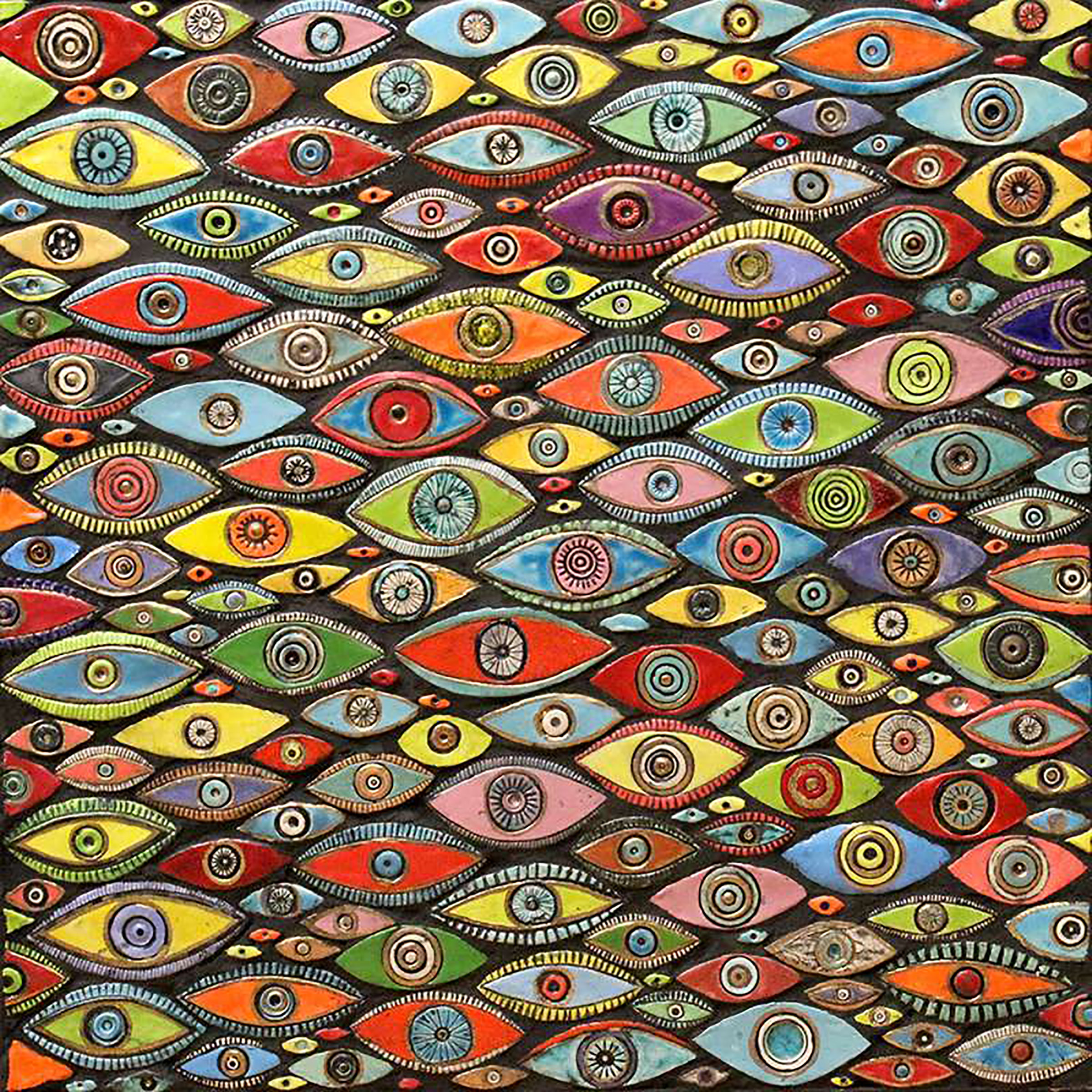 Evil Eye Mosaic by Michal Golan (Ceramic Wall Sculpture) | Artful Home