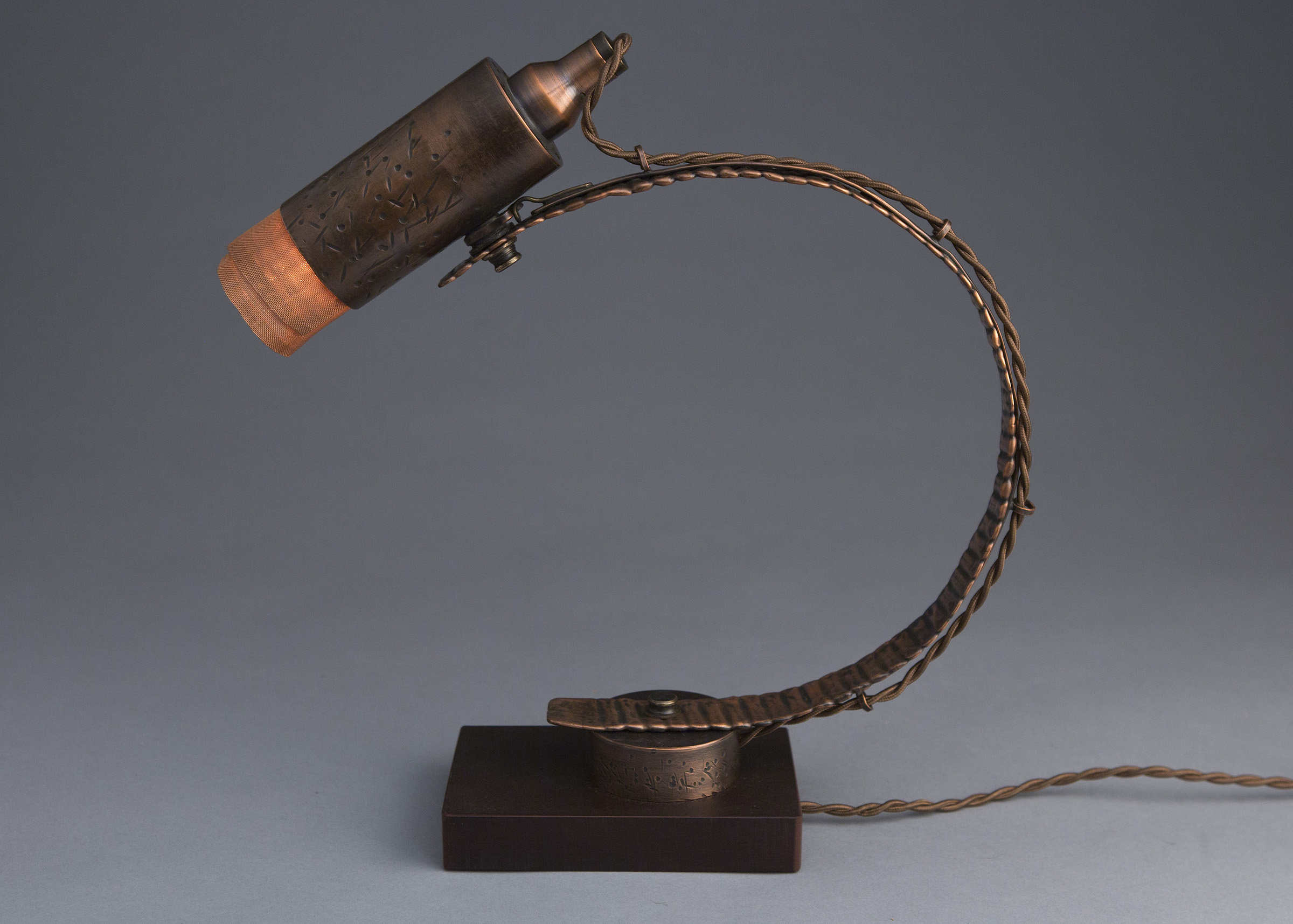 Cobra Lamp with Pivoting Head by Jerry Davis (MixedMedia Table Lamp