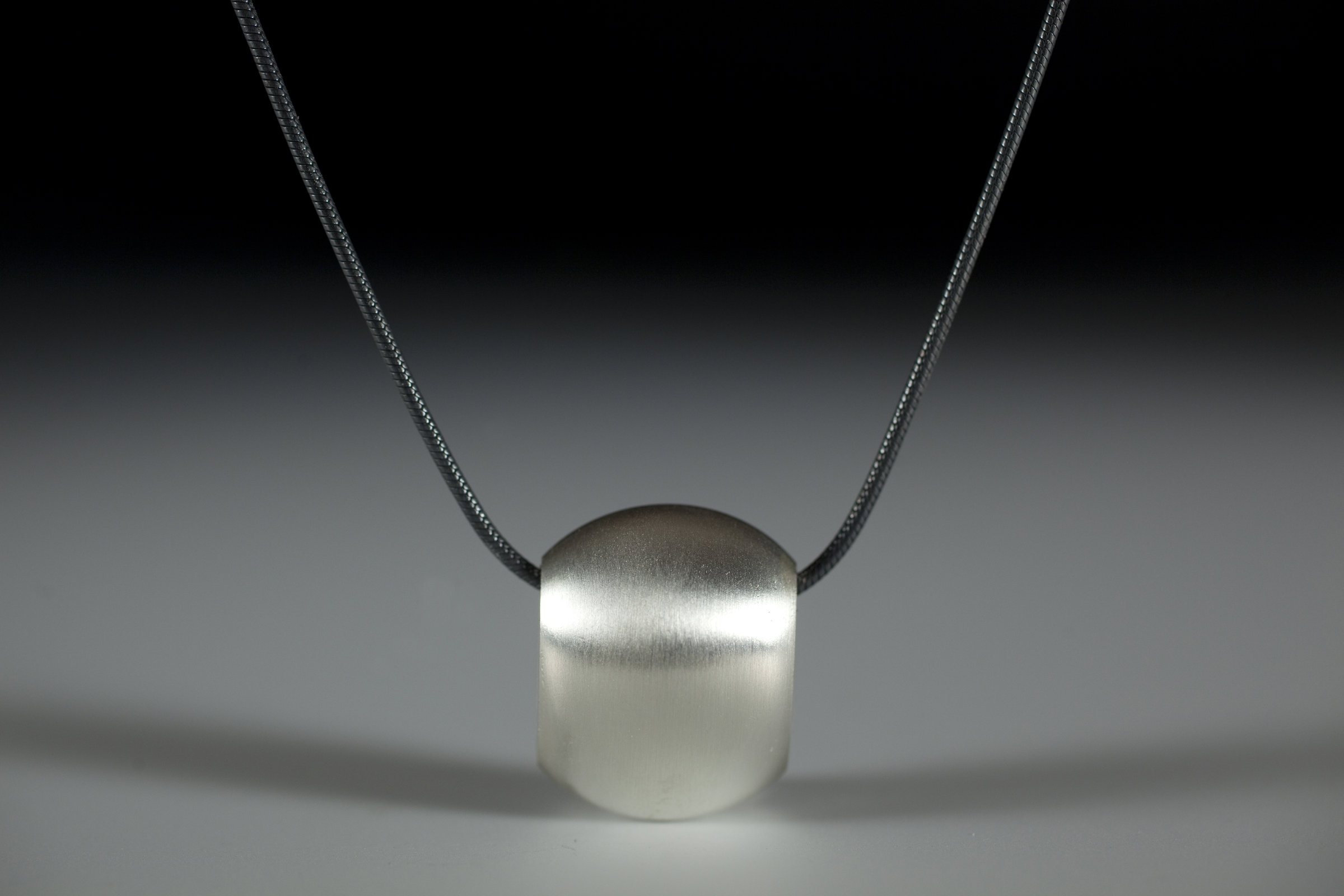 brushed silver pendant