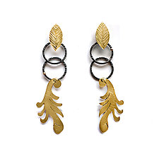 Flat Flower Gold Mini Earrings by Priya Himatsingka (Gold Earrings