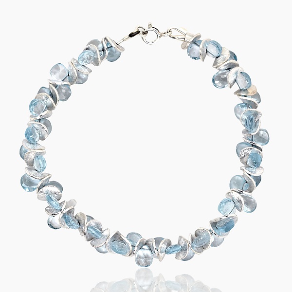 Signature Swiss Blue Topaz Sterling Bracelet by Lori Kaplan (Silver