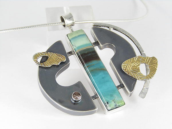 Noguchi Pendant by Lesley Aine McKeown (Gold, Silver & Stone Necklace ...