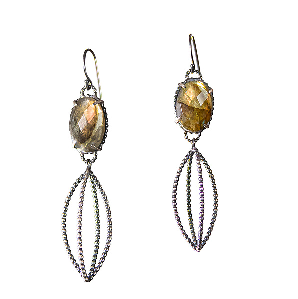 Oblong Celebration Earrings by Alice Scott (Silver & Stone Earrings ...