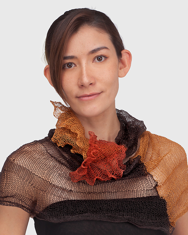 Silk Stainless Steel Wisp Infinity Scarf by Kaoru Izushi (Knit Scarf