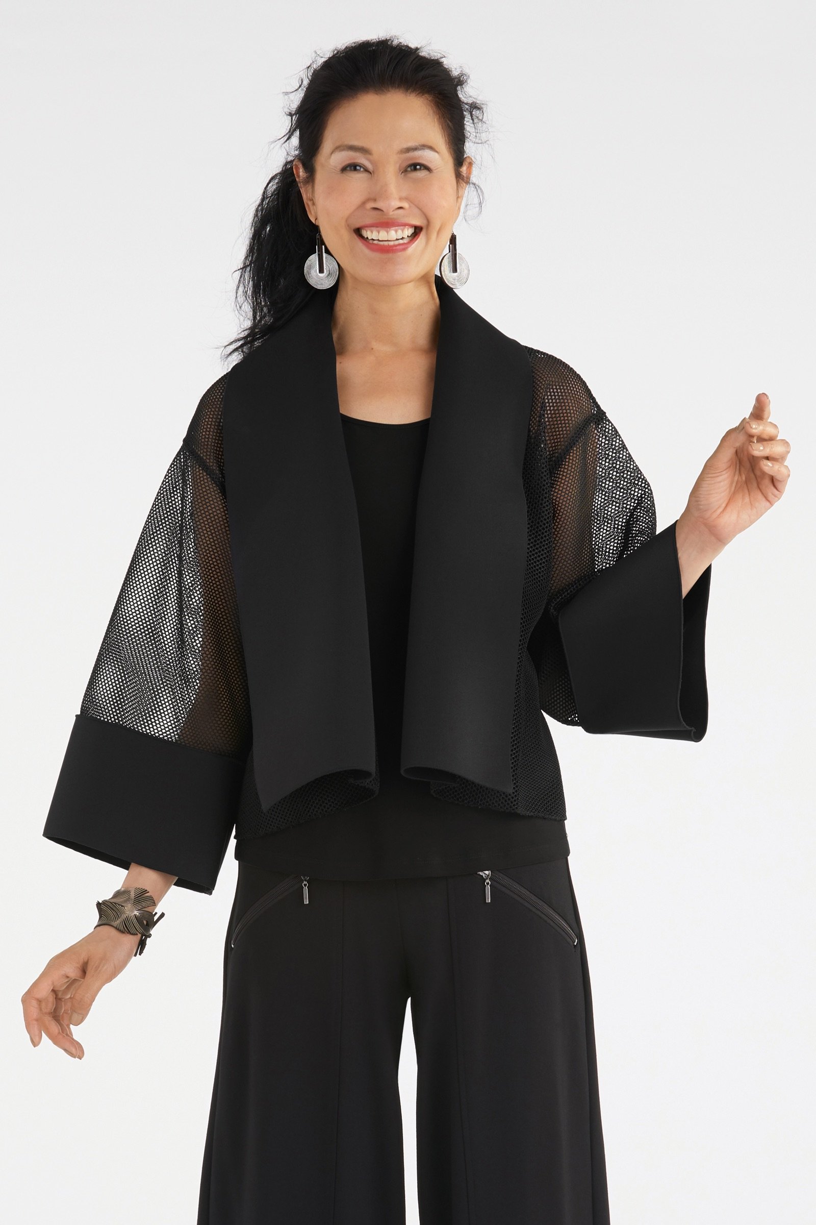 Neoprene & Mesh Short Jacket by Susan Bradley (Neoprene Jacket) | Artful  Home