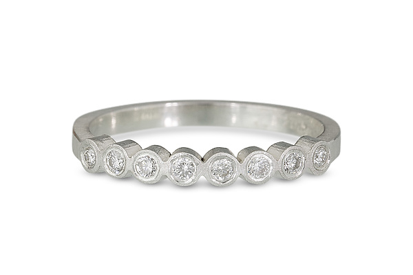 Diamond Stackable Band by JacQueline Sanchez (Diamond & Silver Ring