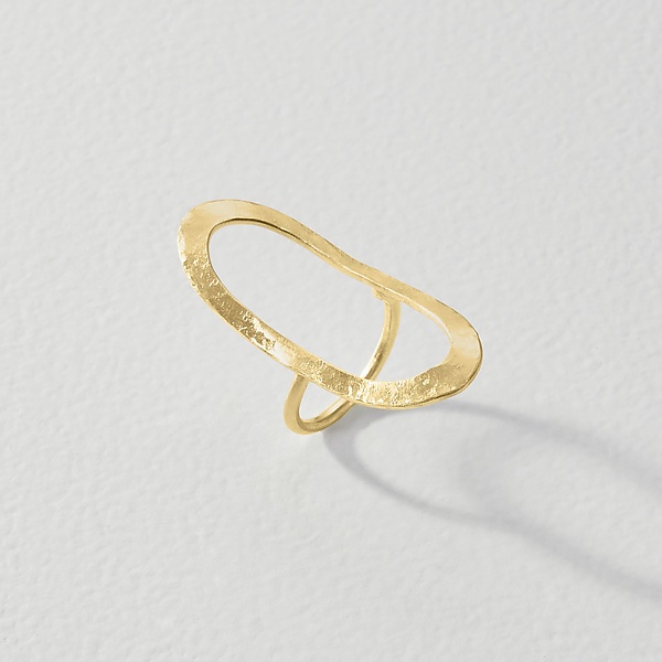 Hollow Oval Gold Statement Ring by Jessica Weiss (Gold Ring) | Artful Home