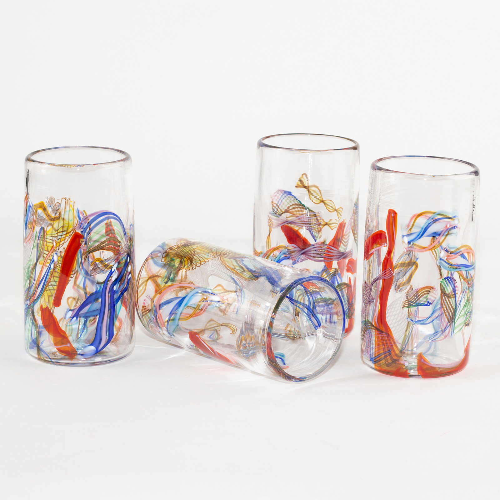 Cane-Fetti Tumblers by Anchor Bend Glassworks (Art Glass Drinkware ...