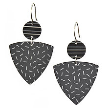 Long Black Textured Earrings Made in France in Polymer Clay Minimalist  Jewelry Helka Atelier 