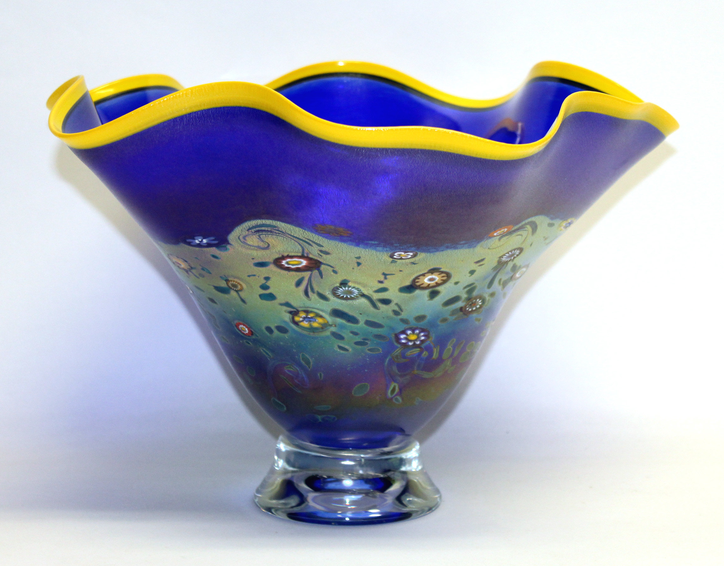 Fluted Cobalt Monet Bowl By Ken Hanson And Ingrid Hanson Art Glass Bowl Artful Home