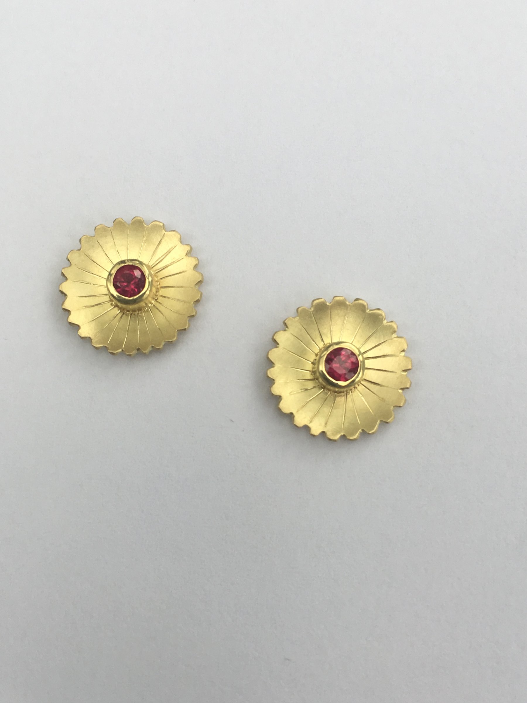 Small Daisy Earrings by Ilene Schwartz (Gold & Stone Earrings) | Artful ...
