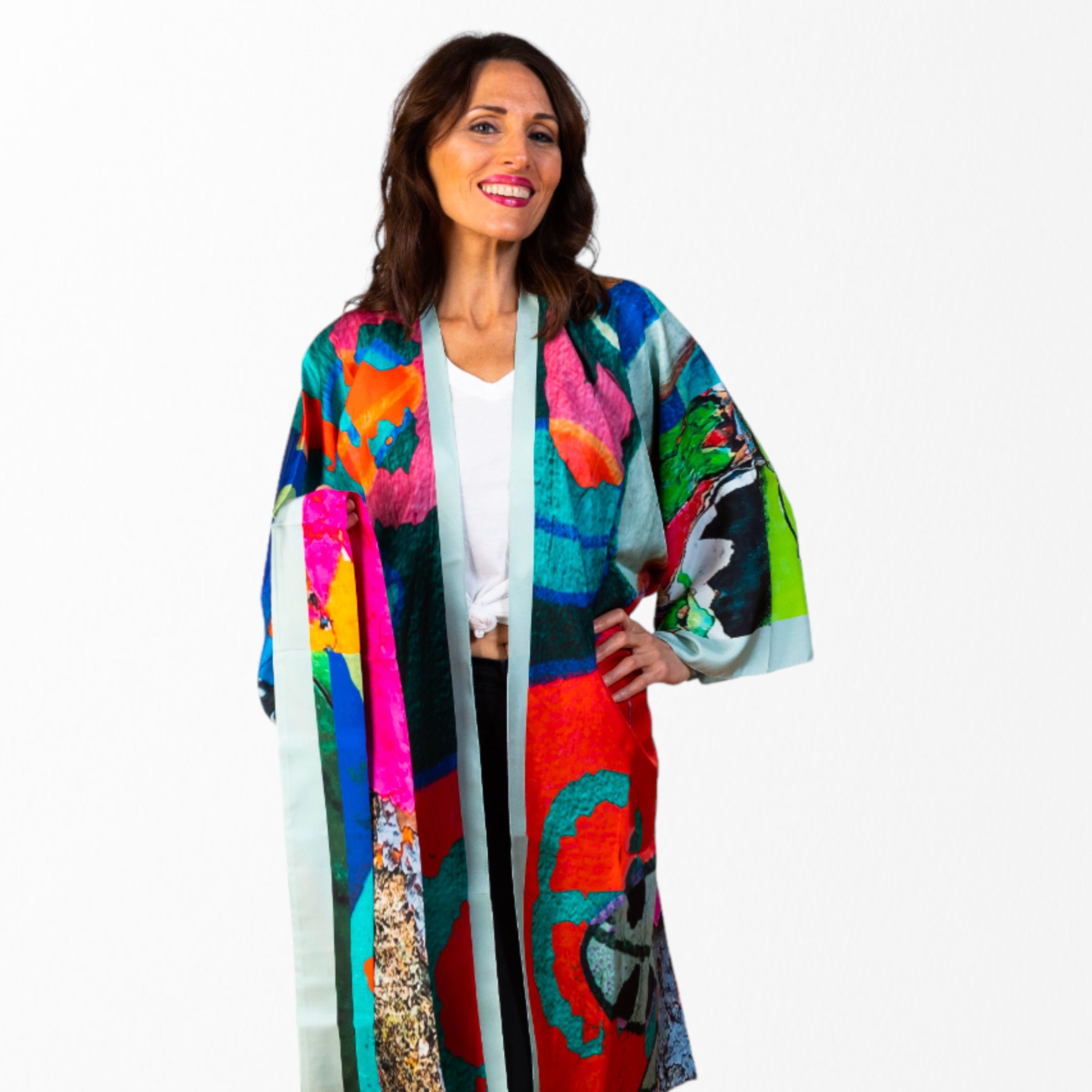 Ibiza Silk Kimono Jacket by Isabelle Gougenheim (Silk Jacket) | Artful Home