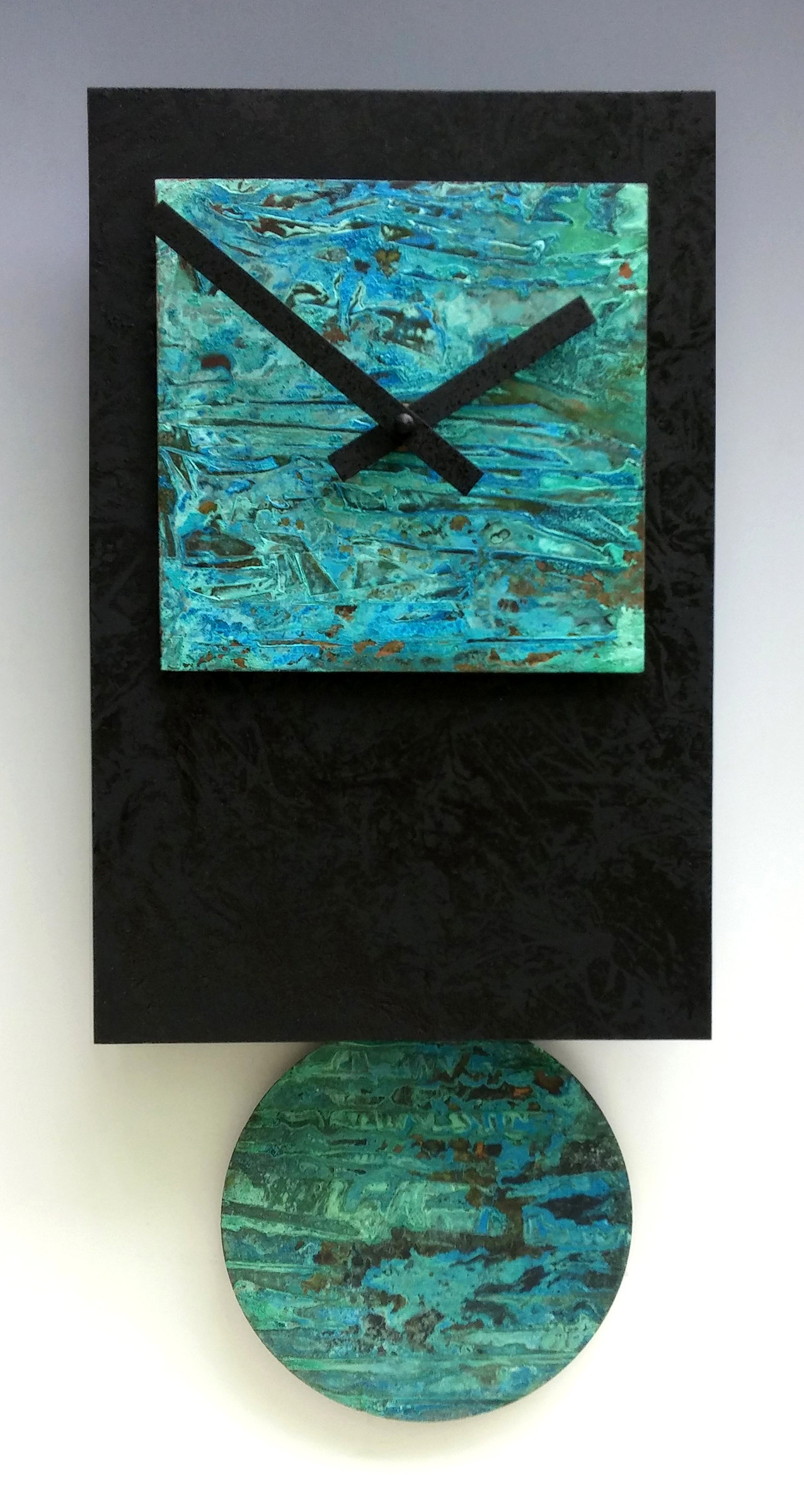 Black Tie Pendulum Clock with Verdigris Copper by Leonie Lacouette ...