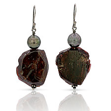 Black Druzy Earrings by Barry Perez (Gold, Silver & Stone Earrings)