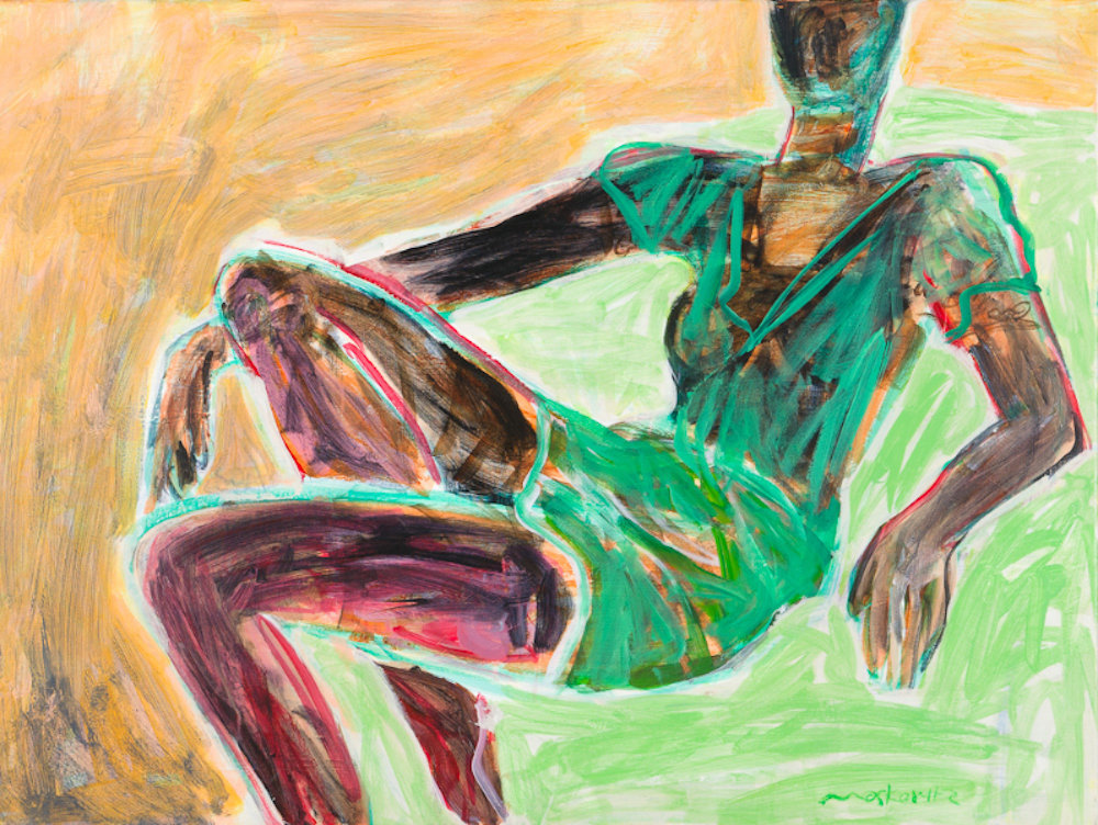 reclining female figure painting