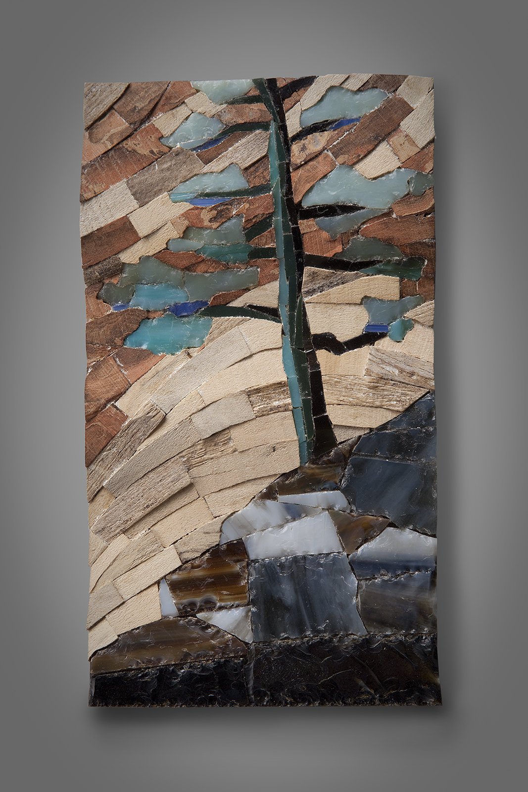 Mosaic Study I by Aaron Laux (Art Glass &amp; Wood Wall 