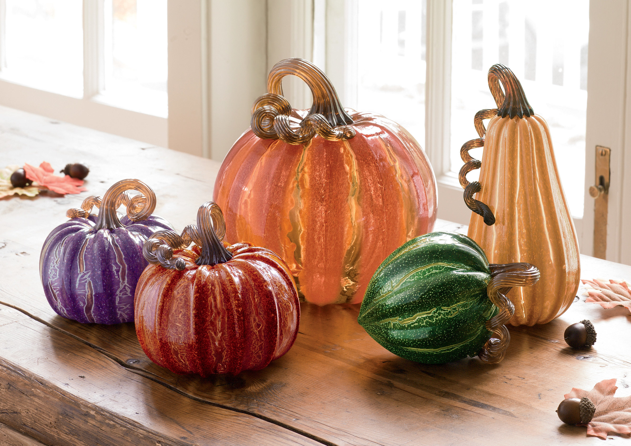 Harvest Pumpkins by Leonoff Art Glass (Art Glass Sculpture) | Artful Home