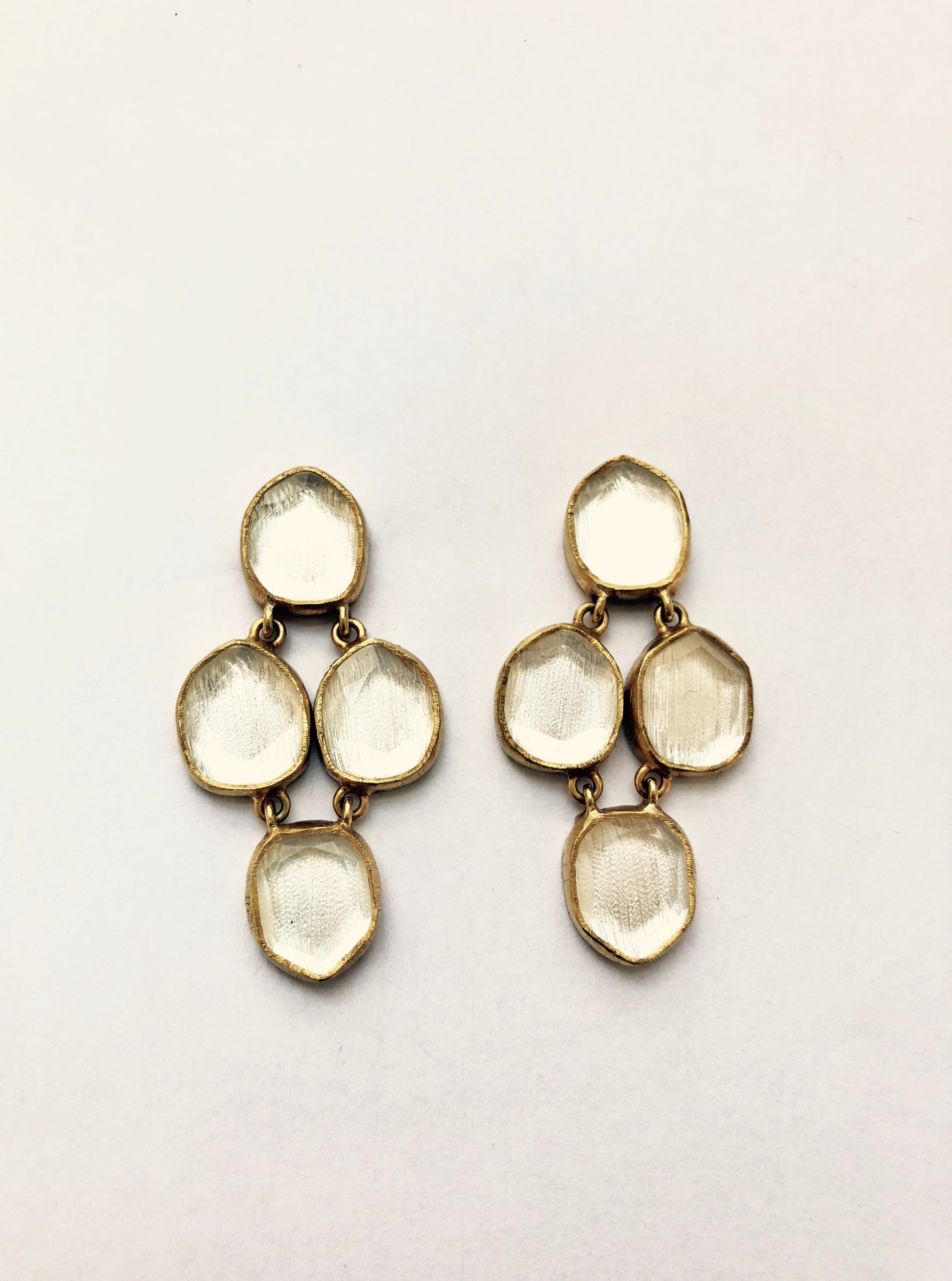 Flat Flower Gold Mini Earrings by Priya Himatsingka (Gold Earrings