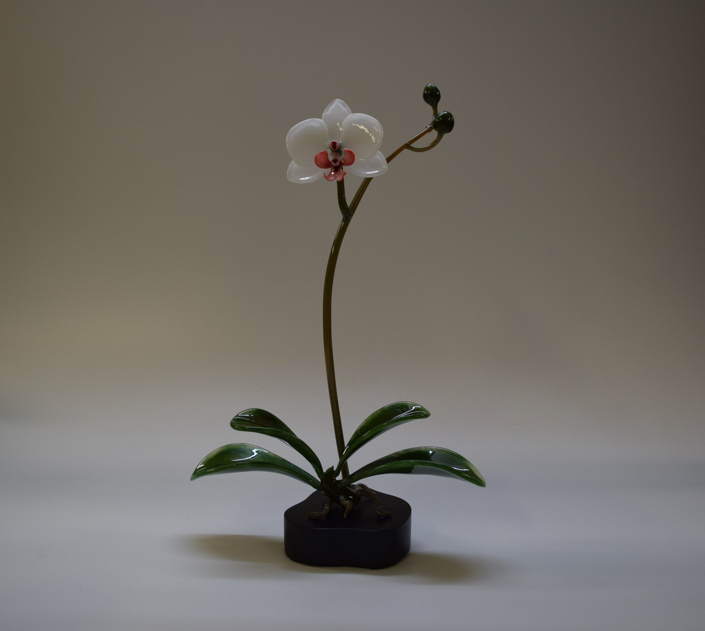 White Orchid Flower By Hung Nguyen Art Glass Sculpture Artful Home