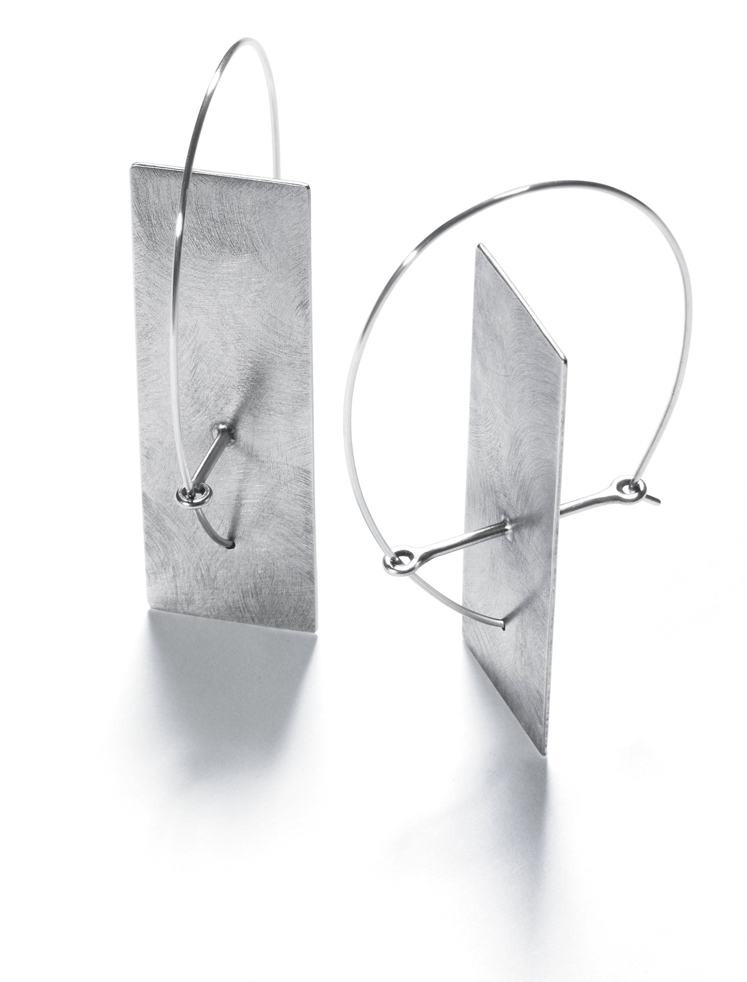 Solitary Plane Earrings by Sarah Mann (Silver Earrings) | Artful Home
