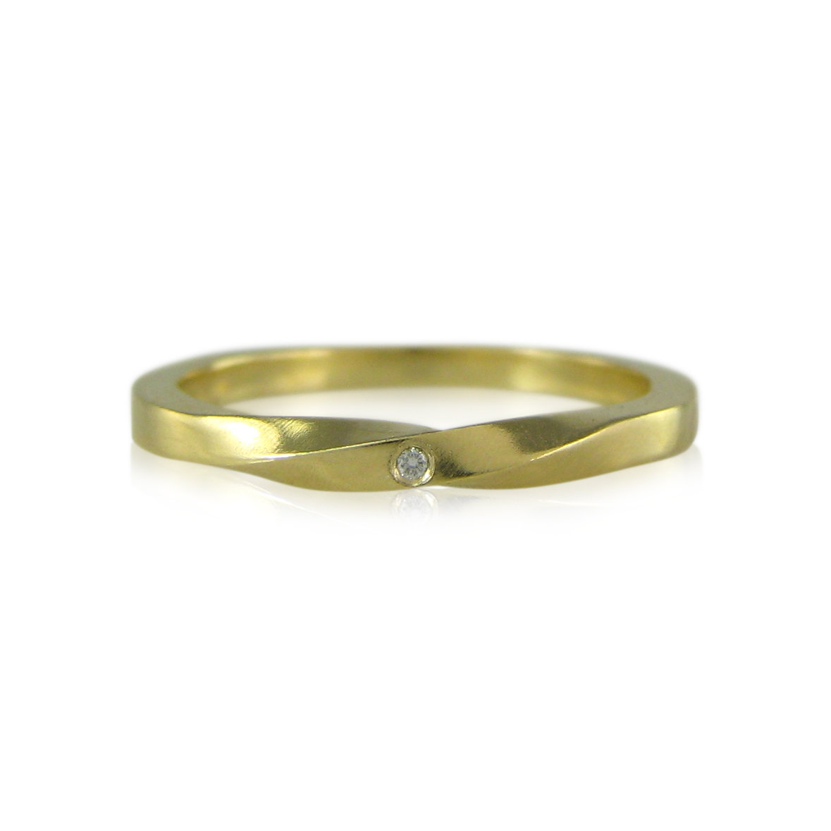 Torus Ring with One Diamond by Karin Jacobson (Gold, Silver & Stone ...