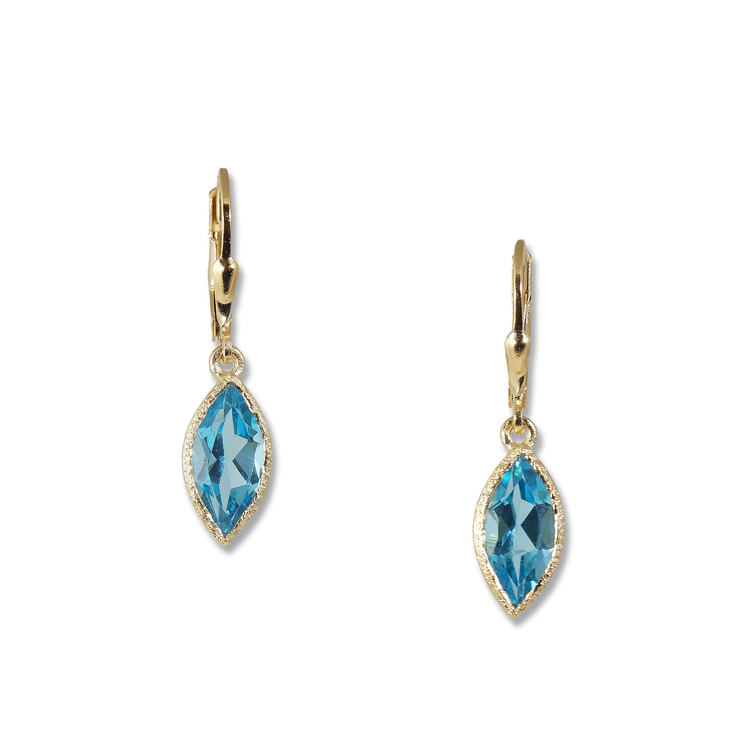 Gold Blue Topaz Marquise Earrings II by Suzanne Q Evon (Gold & Stone ...